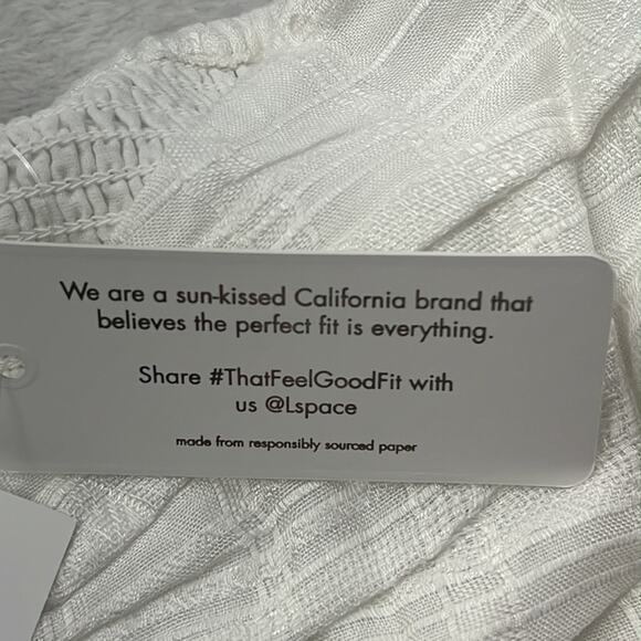 NWT L*Space Farryn‎ Top White Puffy Smocked Crop Top - Picture 10 of 16